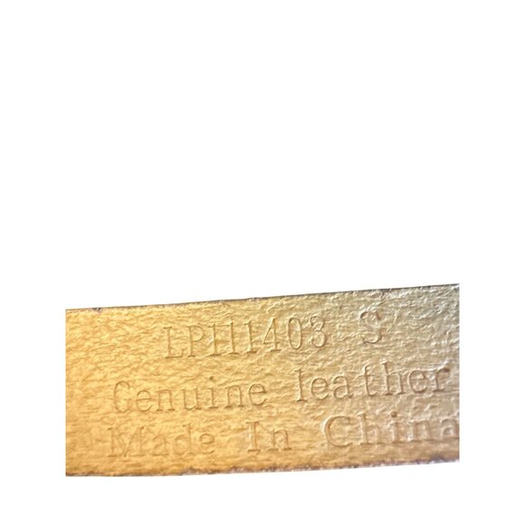 Vintage Style Leather Adjustable Carmel Belt Metal Buckle & Hinged Detail Small - Picture 6 of 6